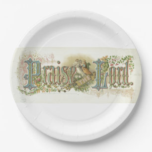 "Praise The Lord" Vintage Christian Art Paper Plate