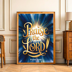 Praise The Lord Vintage Christian Wall Art Print