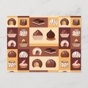 Pralines, chocolate, delicious with cocoa flavour postcard