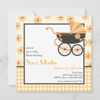 Pram Baby Shower Invitation