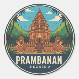 Prambanan Temple Indonesia UNESCO Classic Round Sticker
