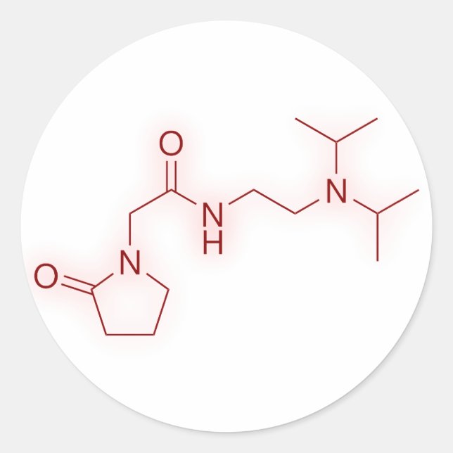 Pramiracetam Chemical Structure Classic Round Sticker (Front)