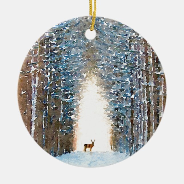 Prancer Ceramic Tree Decoration (Front)
