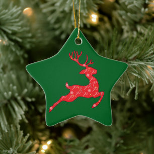 Prancer Ornament in Green. Pink, Blue..