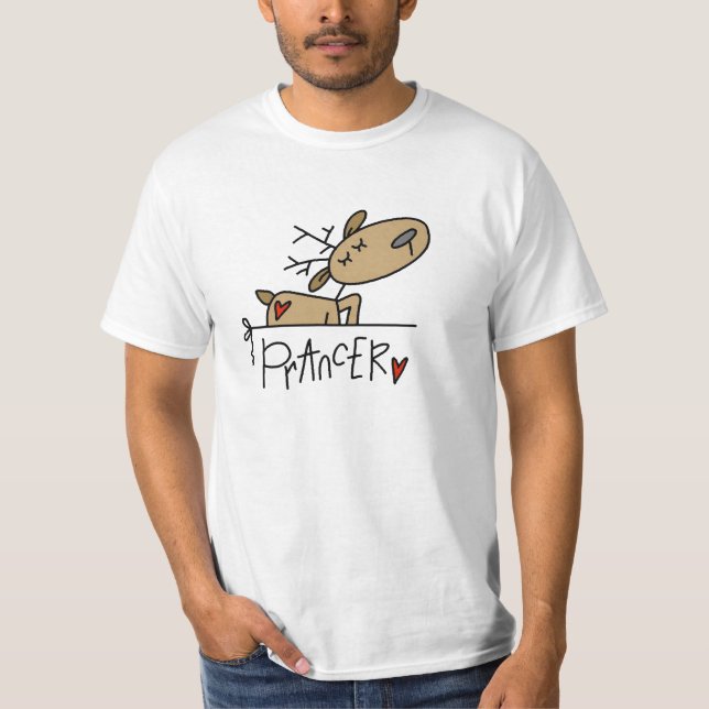 Prancer Reindeer Christmas T-shirts and Gifts (Front)
