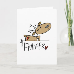 Prancer Reindeer Christmas T-shirts and Gifts Holiday Card