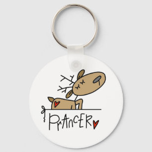 Prancer Reindeer Christmas T-shirts and Gifts Key Ring