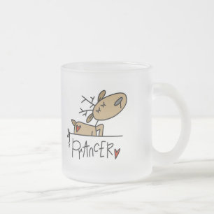 Prancer Reindeer Tshirts and Gifts Frosted Glass Coffee Mug