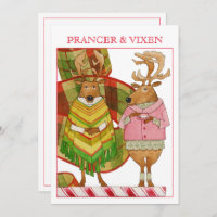 PRANCER VIXEN 5x7 Flat Christmas Card