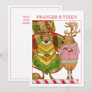 PRANCER VIXEN 5x7 Flat Christmas Card