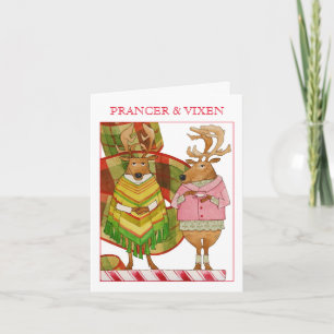 PRANCER VIXEN Christmas Note Card