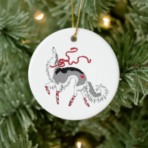 Prancing Borzoi Christmas Ornament