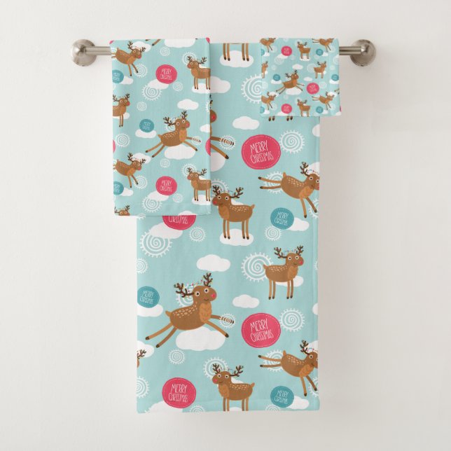 Prancing Christmas Reindeer Towel (Insitu)