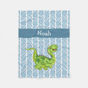 Prancing Dinosaur with Child's Name Fleece Blanket