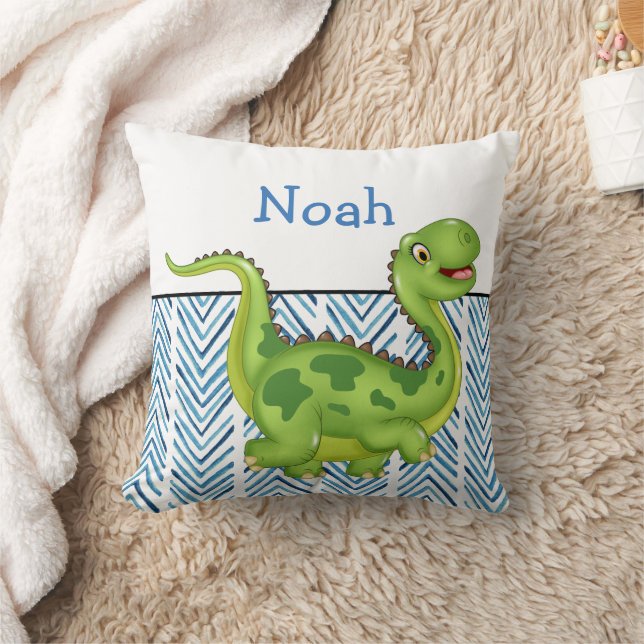 Prancing Dinosaur with Custom Monogram Cushion (Blanket)