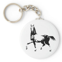 Prancing Horses Button Keychain