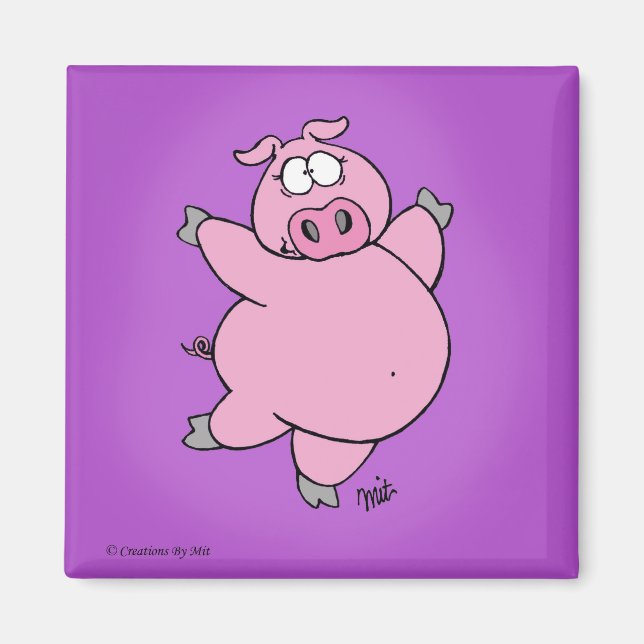 Prancing Pig Magnet (Front)