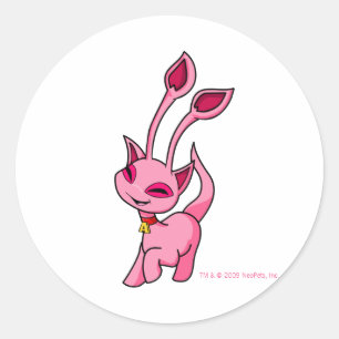 Prancing pink Aisha Classic Round Sticker