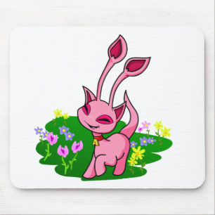 Prancing pink Aisha through flowers Mouse Mat