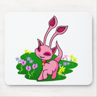 Prancing pink Aisha through flowers Mouse Mat