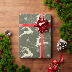 Prancing Reindeer Wrapping Paper