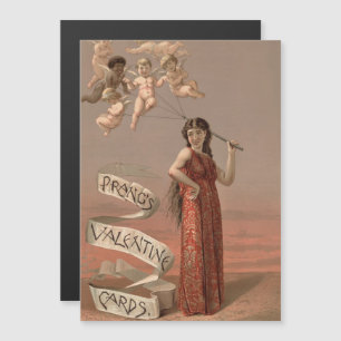 Prang's Valentine Cards AD, Woman & Cherubs