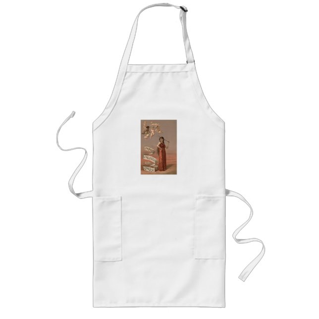 Prang's Valentine Cards AD, Woman & Cherubs Long Apron (Front)