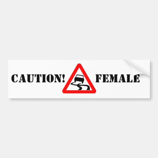 prank, CAUTION! FEMALE sticker (Front)