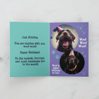 Prank Gay Cruise Birthday Card, Custom Pet Photo