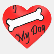 Prank I (bone) my dog heart stickers