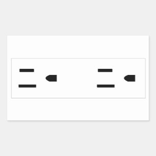 Prank Joke Realistic Fake Plug Socket Rectangular Sticker