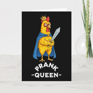Prank Queen Rubber Chicken Funny April Fools Day P Card
