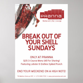 Pranna Sundays Lighter Red Poster