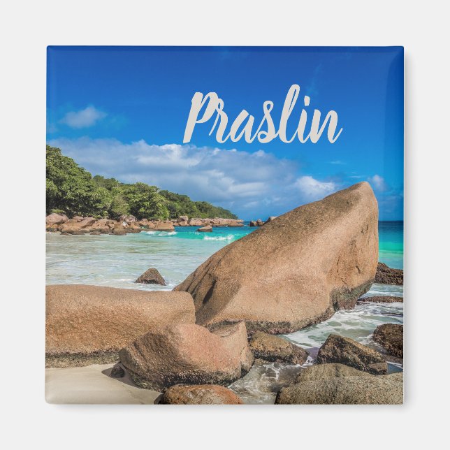 Praslin Seychelles Anse Lazio Beach gift Magnet (Front)