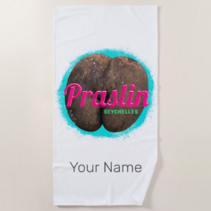 Praslin Seychelles Indian Ocean Vintage Souvenir Beach Towel