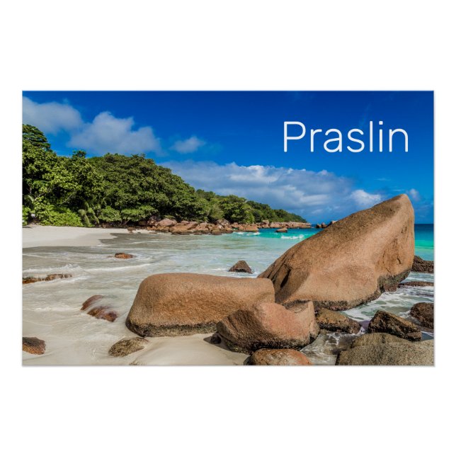 Praslin Seychelles Island Anse Lazio Beach Gift Poster (Front)