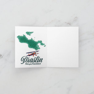 Praslin Seychelles map Note Card