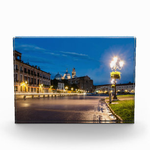 Prato della Valle at night in Padova, Italy Photo Block