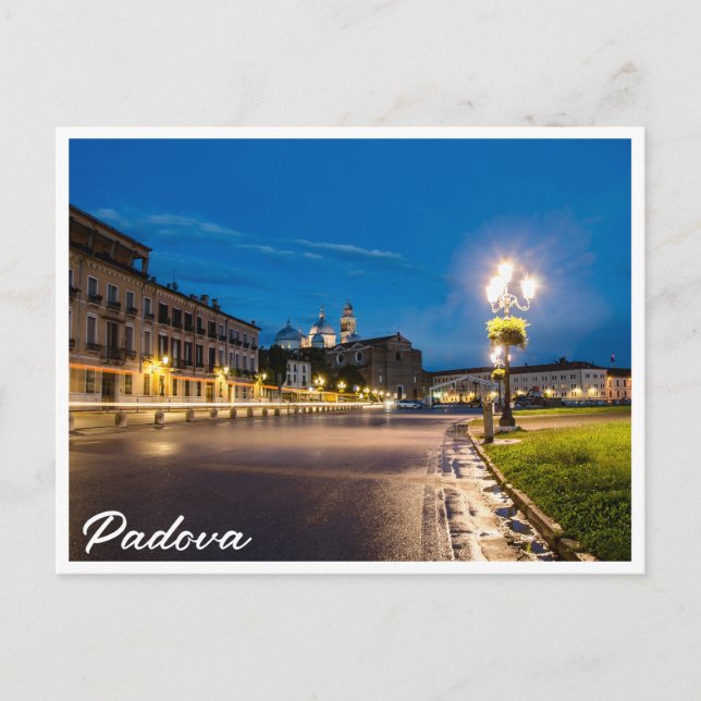 Prato della Valle at night in Padova, Italy Postcard (Front)