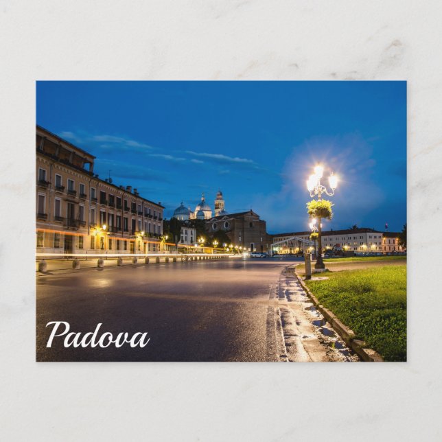 Prato della Valle at night in Padova, Italy Postcard (Front)