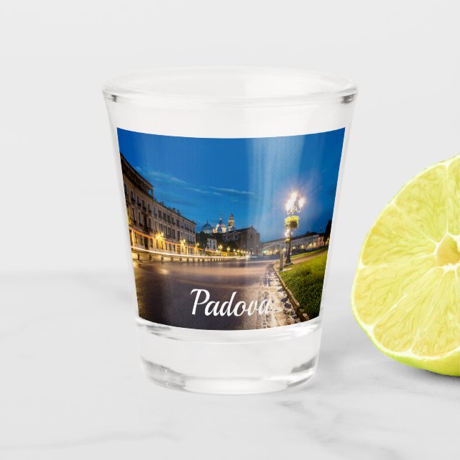 Prato della Valle at night in Padova, Italy Shot Glass (Front)