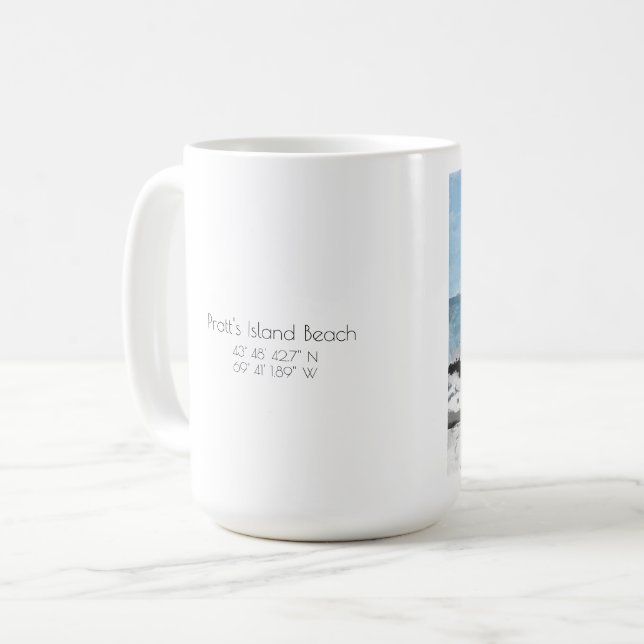 Pratt's Island Beach, Large Coffee Mug (Front Left)