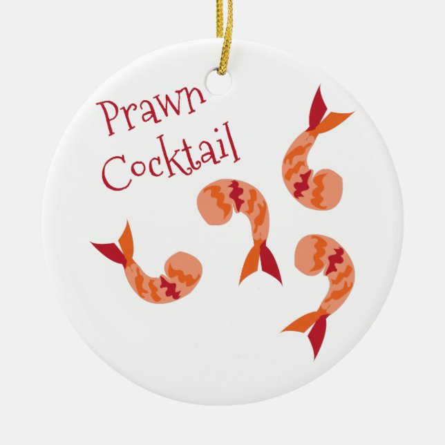Prawn Cocktail Ceramic Tree Decoration (Front)