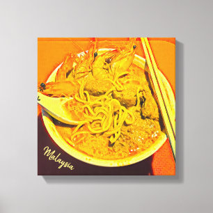 Prawn Laksa Malaysia foodie travel print