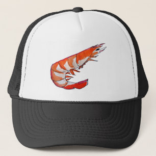 Prawn shrimp seafood kitsch art trucker hat