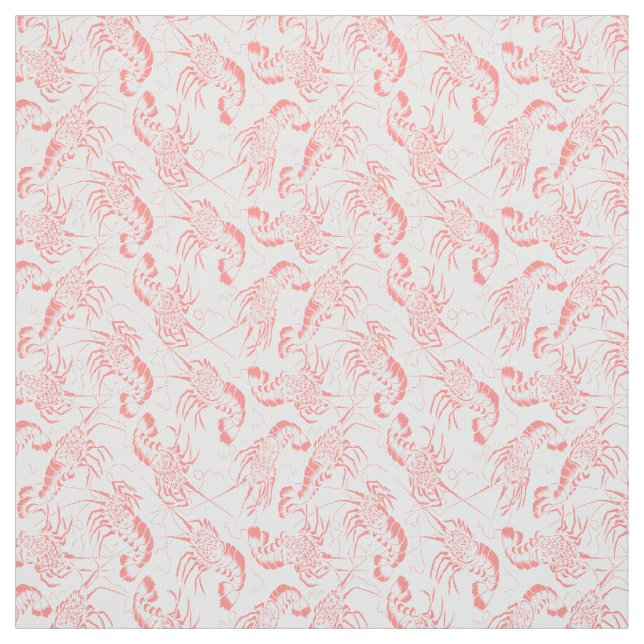 Prawn Shrimp Seamless Pattern Fabric (Swatch)
