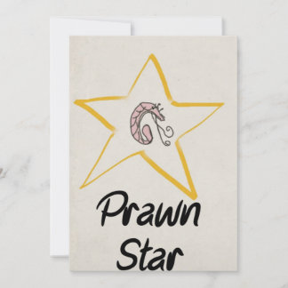 Prawn Star pun greetings card