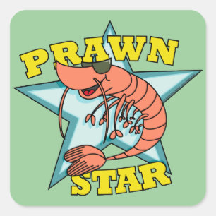 Prawn Star Square Sticker