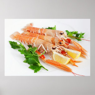prawns with lemon and parsley poster