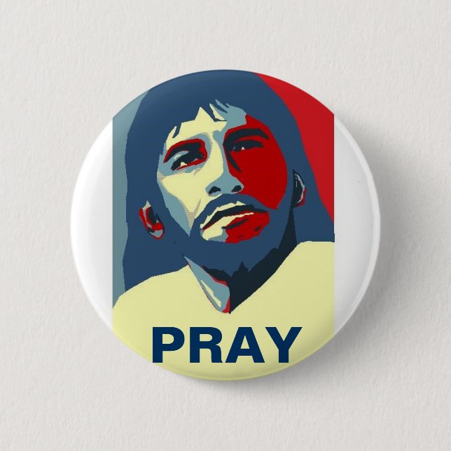 PRAY 6 CM ROUND BADGE (Front)